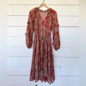 Floral Long Sleeve Dress Wrap Dress size Medium